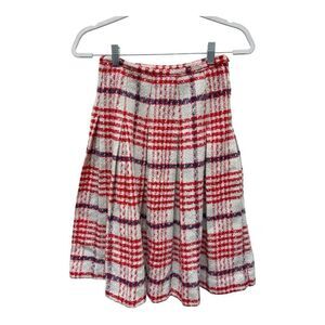 Vintage Koret of California Red Plaid Wool A Line Skirt Size Small 60s